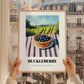 Huckleberry – Green Valley Landscape, Berries Painting, styled in a charming Paris street view