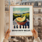 Honeydew Melon – Valley Café Scene, Fruit Illustration, styled in a charming Paris street view