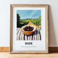 Date – Green Valley Landscape, Fruit Wall Decor, in wooden frame leaning on the floor