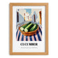 Cucumber – White village Urban Café Scene, Vegetable Poster, set in oak frame