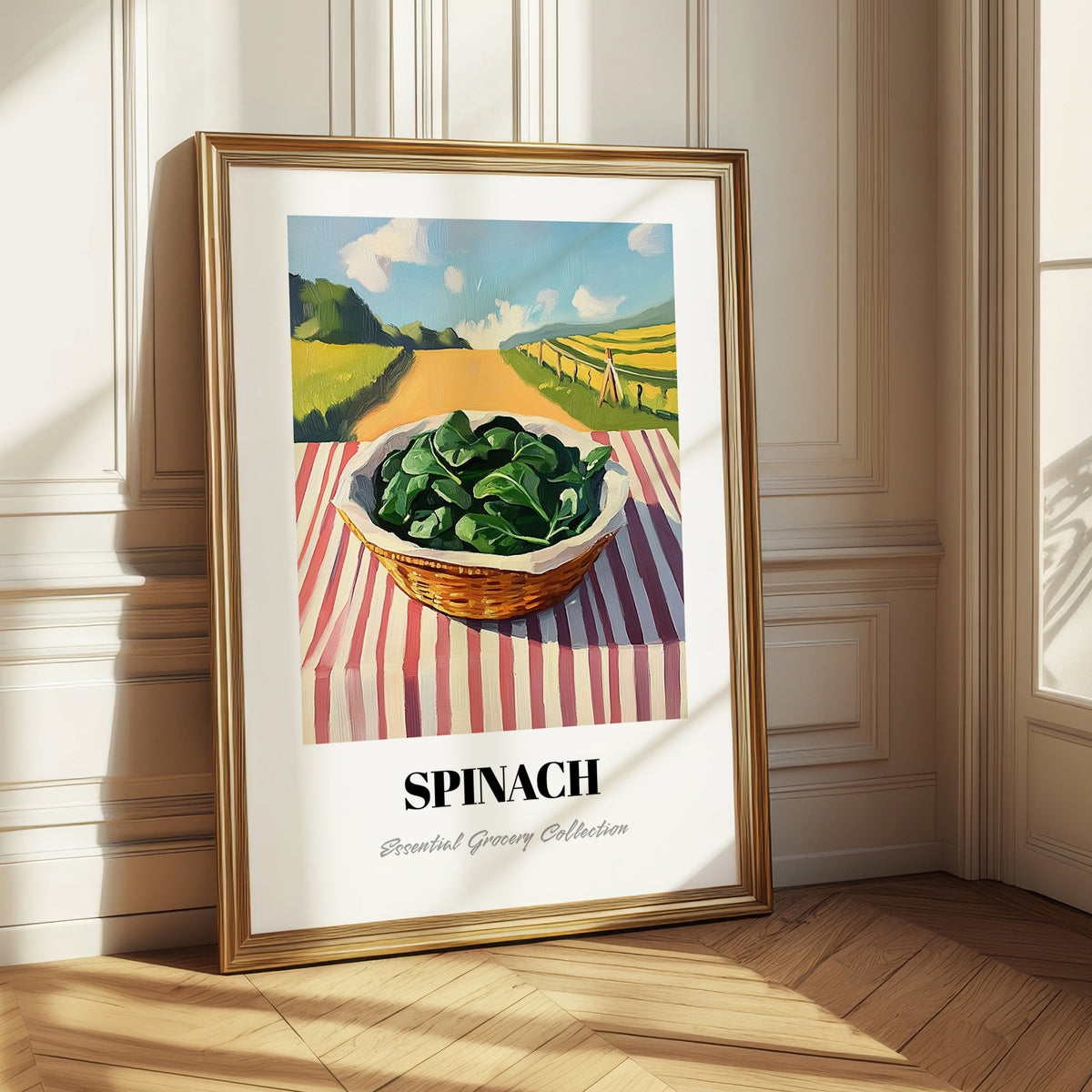 Spinach – Green Valley Landscape, Vegetable Print