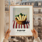 Parsnip – on Striped Tablecloth, Vegetable Wall Art, styled in a charming Paris street view