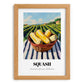 Squash – Green Valley Landscape, Vegetable Art, set in oak frame