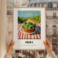 Okra – Valley Café Scene, Vegetable Wall Decor, styled in a charming Paris street view