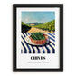 Chives – Valley Café Scene, Fresh Herbs Wall Decor, in sleek black frame