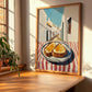 Toast – White village Urban Café Scene, British Food Illustration, clean layout with no caption