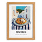 Waffles – White village Urban Café Scene, American Pastry Still Life, set in oak frame