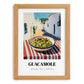 Guacamole – White village Outdoor Café Scene, Mexican Food Painting, set in oak frame