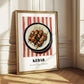 Kebab – on Striped Tablecloth, Turkish Food Painting