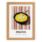 Polenta – on Striped Tablecloth, Italian Food Painting, set in oak frame