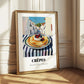 Crepes – White village Urban Café Scene, French French Pastry Painting 
