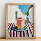 Smoothie – White village Urban Café Scene, American Drink Illustration, no-text version framed in wood