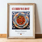 Currywurst – German Meat Dish, Food Bar Wall Art, in wooden frame leaning on the floor