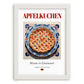 Apfelkuchen – German Dessert Dish, Farmhouse Kitchen Wall Art, placed in minimal white frame