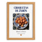 Croquetas de Jamón – Spanish Snack Dish, Tavern Illustration, set in oak frame
