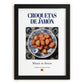 Croquetas de Jamón – Spanish Snack Dish, Tavern Illustration, in sleek black frame