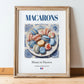 Macarons – French Dessert Dish, Fine Dining Restaurant Wall Art, in wooden frame leaning on the floor