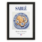 Sablé – French Dessert Dish, Bistro Wall Art, in sleek black frame