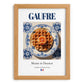 Gaufre – French Dessert Dish, Farmhouse Kitchen Print, set in oak frame