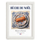 Bûche de Noël – French Dessert Dish, Tavern Poster, placed in minimal white frame