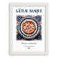 Gâteau Basque – French Dessert Dish, Bistro Poster, placed in minimal white frame