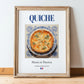 Quiche – French Dish, Bistro Wall Art, in wooden frame leaning on the floor