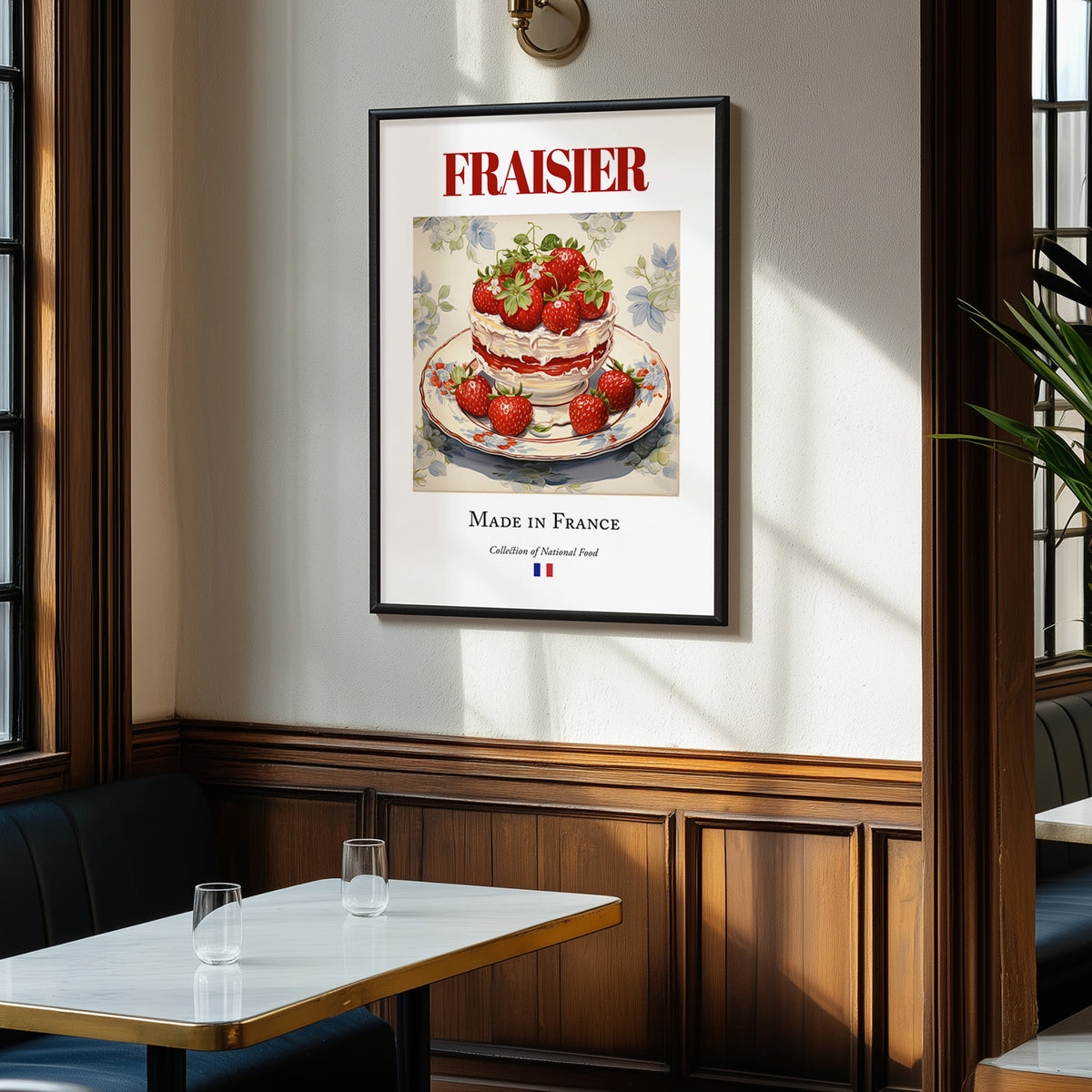 Fraisier – French Dessert Dish, Brasserie Print, clean layout with no caption