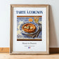 Tarte à l'oignon – French Dish, Fine Dining Restaurant Illustration, in wooden frame leaning on the floor