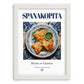 Spanakopita – Greek Dish, Restaurant Wall Decor, placed in minimal white frame