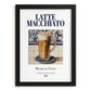 Latte macchiato – Italian Coffee, Book Café Print, in sleek black frame