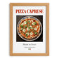 Pizza Caprese – Italian Pizza, Restaurant Illustration, set in oak frame