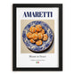 Amaretti – Italian Dessert Dish, Fine Dining Restaurant Illustration, in sleek black frame