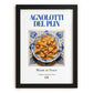 Agnolotti del plin – Italian Pasta, Osteria Illustration, in sleek black frame