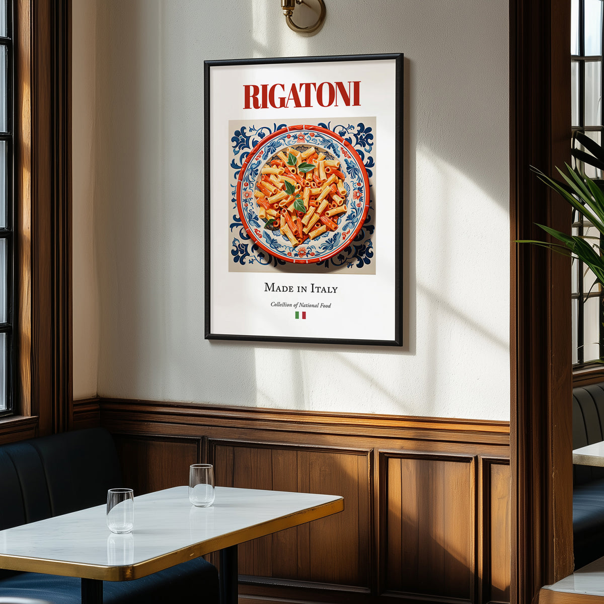 Rigatoni – Italian Pasta, Restaurant Print, clean layout with no caption