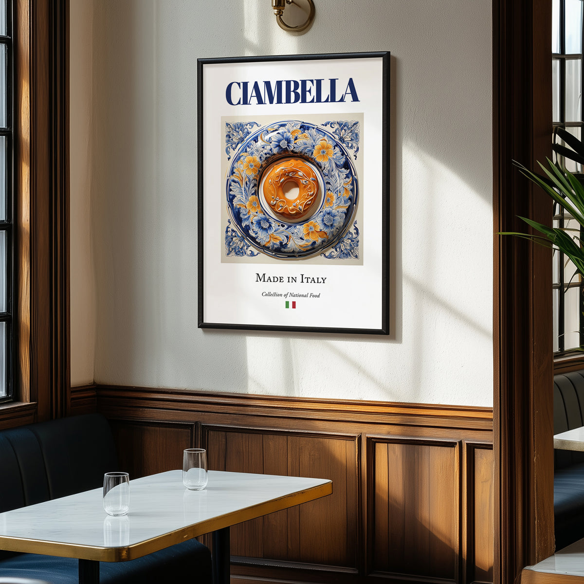Ciambella – Italian Dessert Dish, Farmhouse Kitchen Wall Art, clean layout with no caption