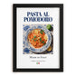 Pasta al pomodoro – Italian Pasta, Restaurant Wall Art, in sleek black frame