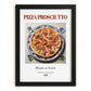 Pizza prosciutto – Italian Pizza, Trattoria Painting, in sleek black frame