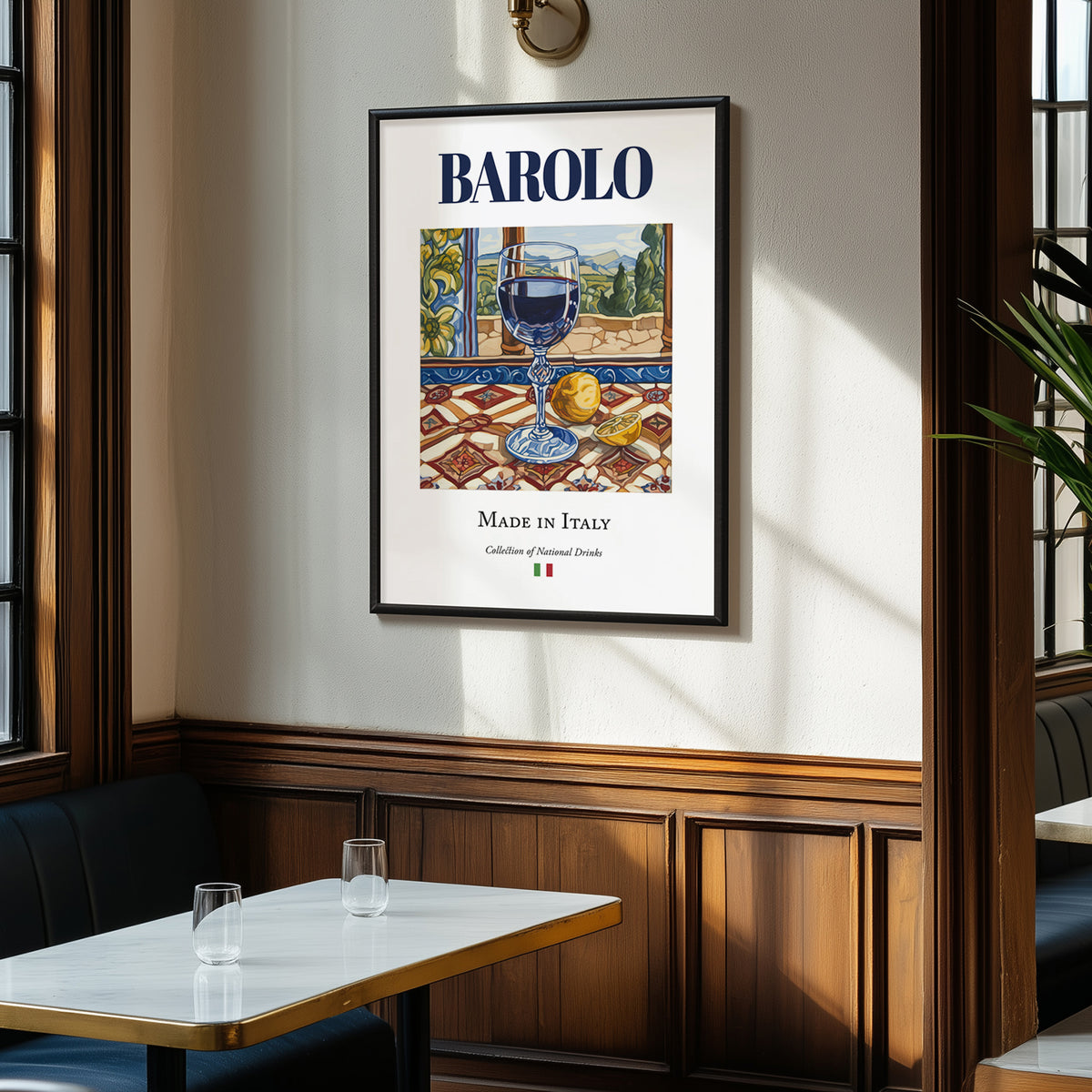 Barolo – Italian Red Wine, Wine Bar Painting, clean layout with no caption
