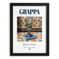 Grappa – Italian Spirit Drink, Jazz Bar Print, in sleek black frame