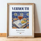 Vermouth – Italian Liqueur Drink, Cocktail Lounge Wall Art, in wooden frame leaning on the floor