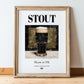 Stout – English Beer, Sports Bar Poster, in wooden frame leaning on the floor