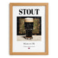 Stout – English Beer, Sports Bar Poster, set in oak frame