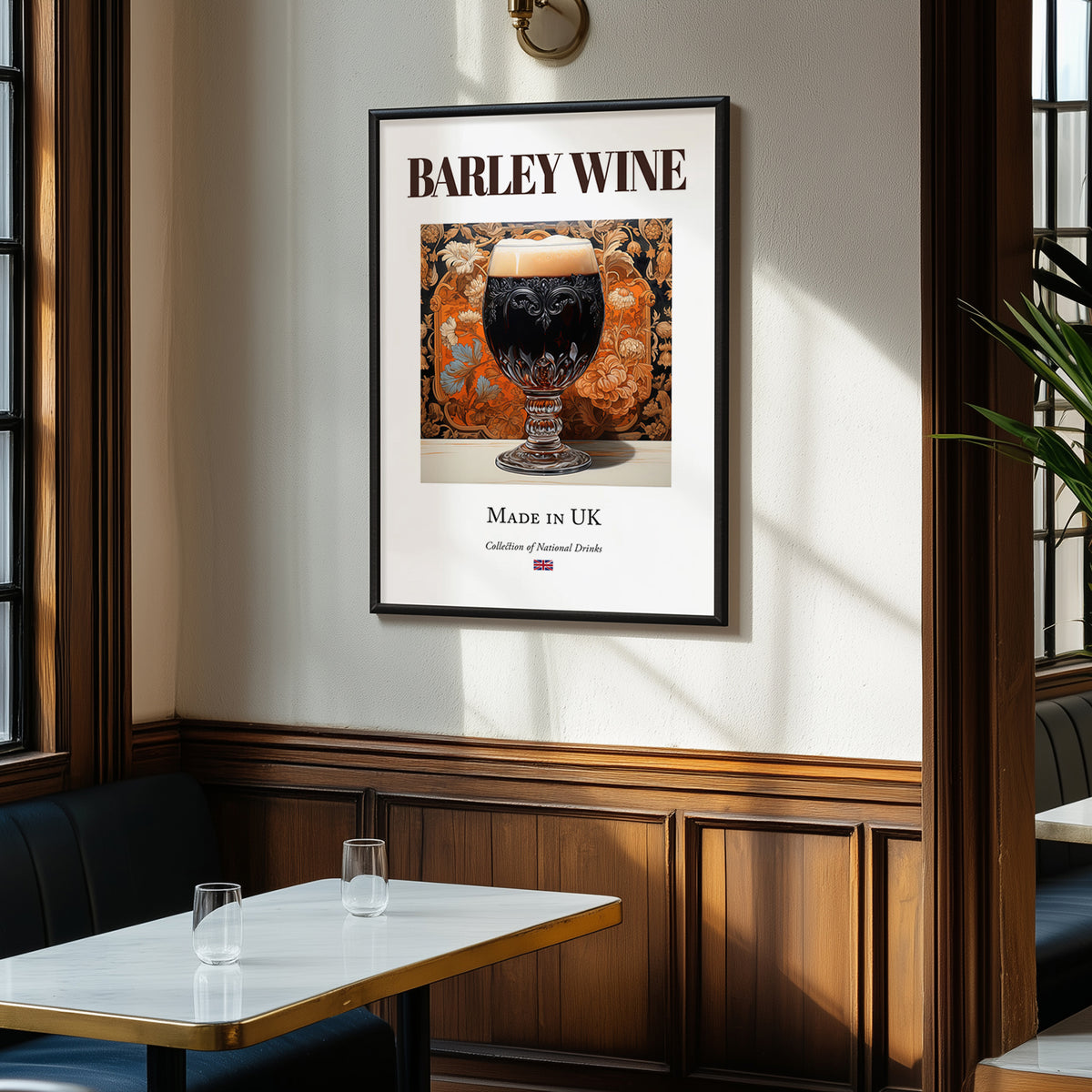 Barley Wine – English Beer, Sports Bar Poster, clean layout with no caption