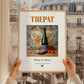 Trepat – Spanish Red Wine, Vineyard Terrace Print, styled in a charming Paris street view