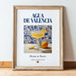 Agua de Valencia – Spanish Cocktail Drink, Rooftop Terrace Poster, in wooden frame leaning on the floor