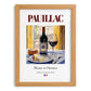 Pauillac – French Red Wine, Wine Bar Wall Decor, set in oak frame