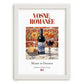 Vosne-Romanée – French Red Wine, Vinoteca Print, placed in minimal white frame