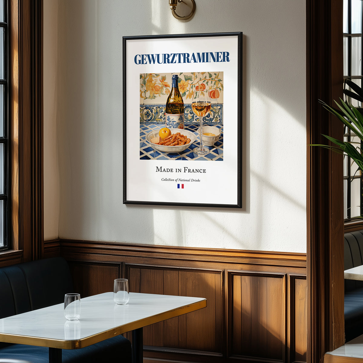 Gewurztraminer – French White Wine, Wine Bar Wall Art, clean layout with no caption