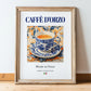 Caffè d'Orzo – Italian Coffee, Konditorei Painting, in wooden frame leaning on the floor