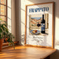 Frappato – Italian Red Wine, Wine Bar Poster, no-text version framed in wood